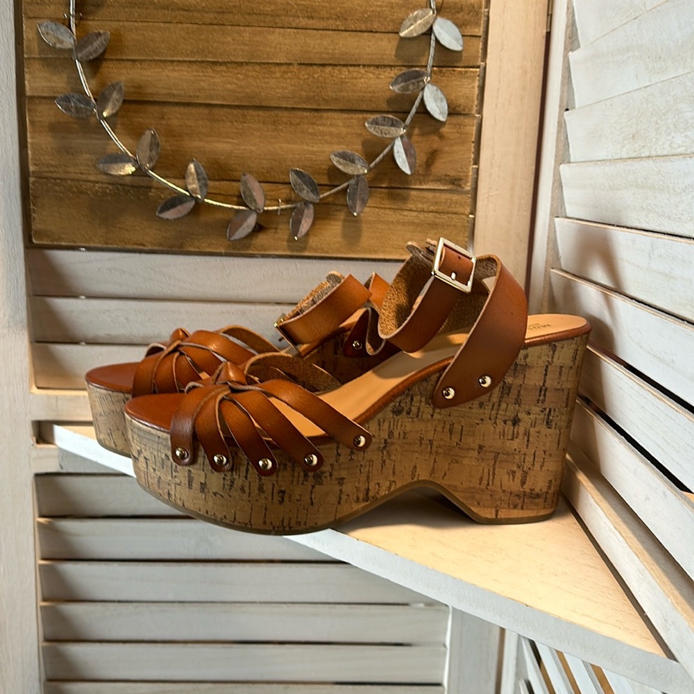 Mossimo Cork Platform Strappy Sandals